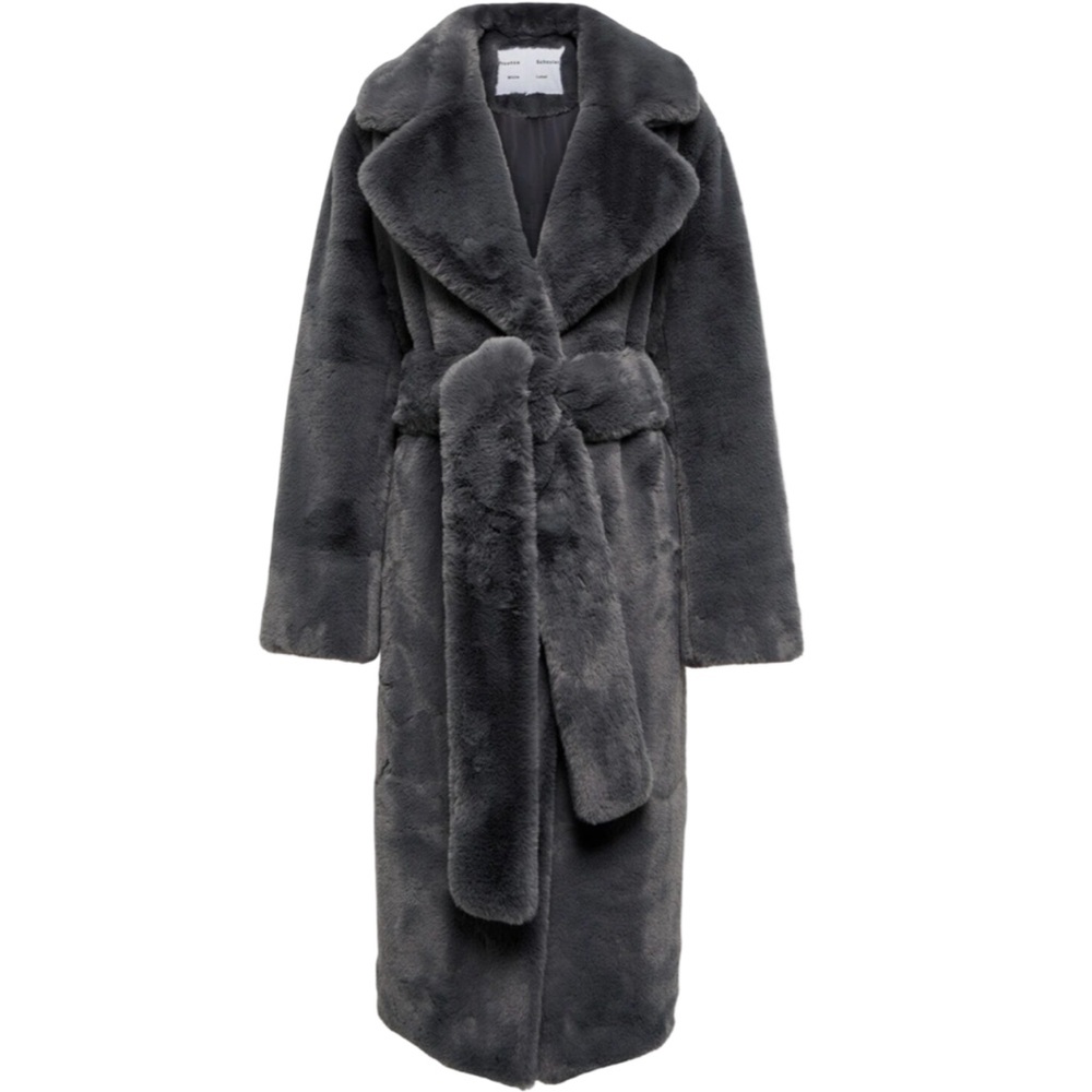 🩷VALENTINE’S DAY SPECIAL🩷 Proenza Schouler White Label Belted Faux Fur Coat - Picture 2 of 14